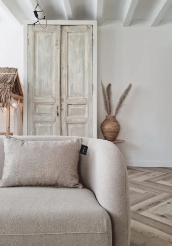 COSI FIRES Cosipillow Knitted varmepude, m. genopladeligt batteri, kvadratisk - natur stof (50x50)