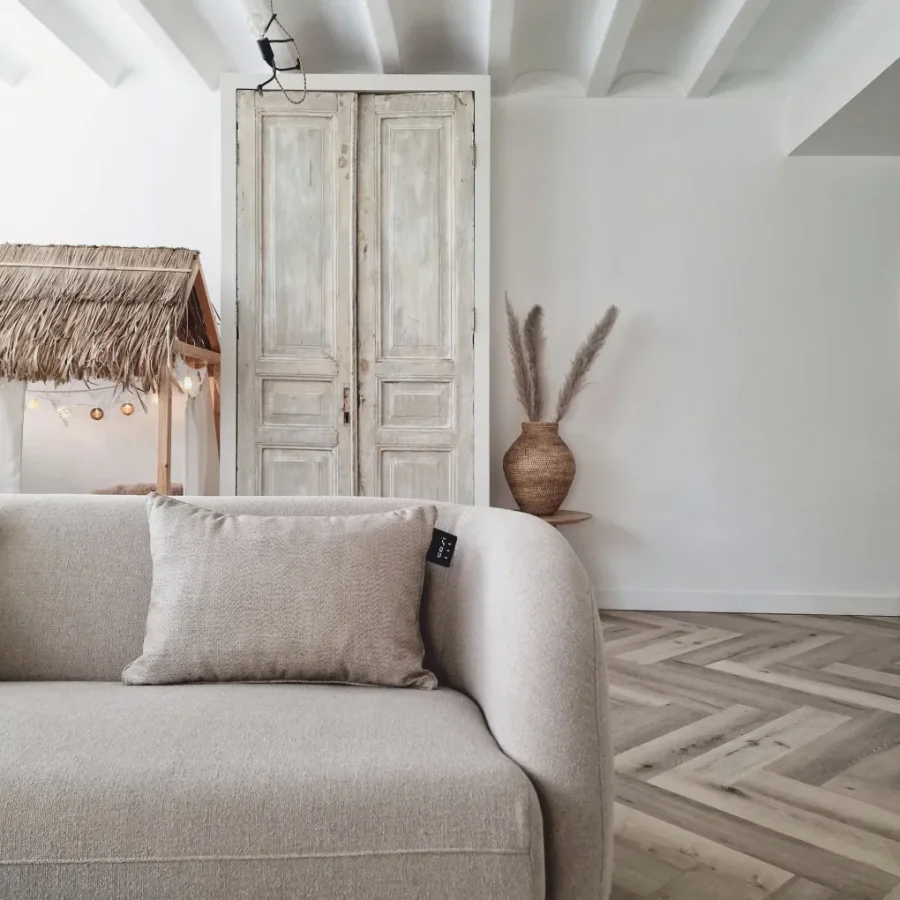 COSI FIRES Cosipillow Knitted varmepude, m. genopladeligt batteri, kvadratisk - natur stof (50x50)