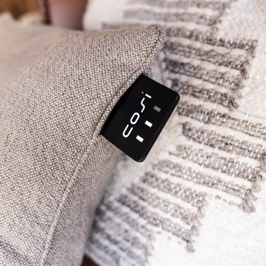 COSI FIRES Cosipillow Knitted varmepude, m. genopladeligt batteri, kvadratisk - natur stof (50x50)