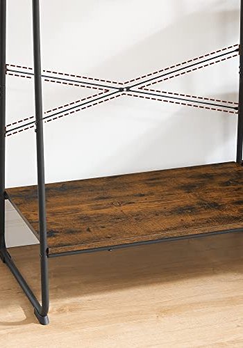 VASAGLE tjstativ, m. 6 S-kroge og 5 hylder - rustik brun spnplade og sort stl