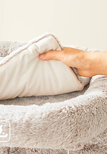 FEANDREA kradsetr, 6 niveauer, 2 platforme, 1 hule, 2 pomponer, 1 hngekje, 1 stol - lysebrun plys