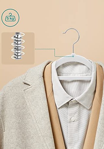 SONGMICS tjbjle, skridsikker, 360° drejekroge - hvid fljl (st med 50)