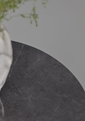 VIND COLLECTION Härön sidebord, rund - gr MDF og valnddefarvet asketr (52)