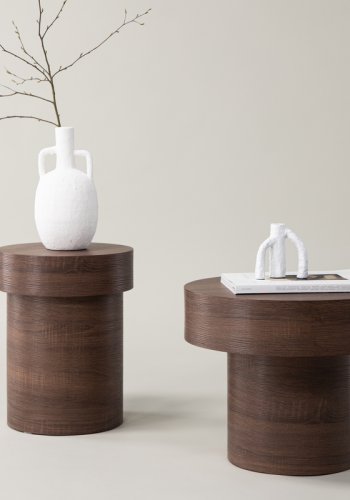 VIND COLLECTION Malung sidebord, rund - mrkebrun papir laminat (35)