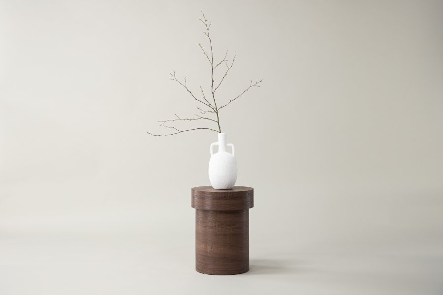 VIND COLLECTION Malung sidebord, rund - mrkebrun papir laminat (35)