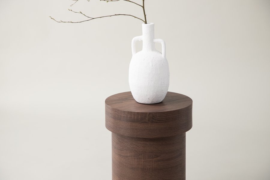 VIND COLLECTION Malung sidebord, rund - mrkebrun papir laminat (35)