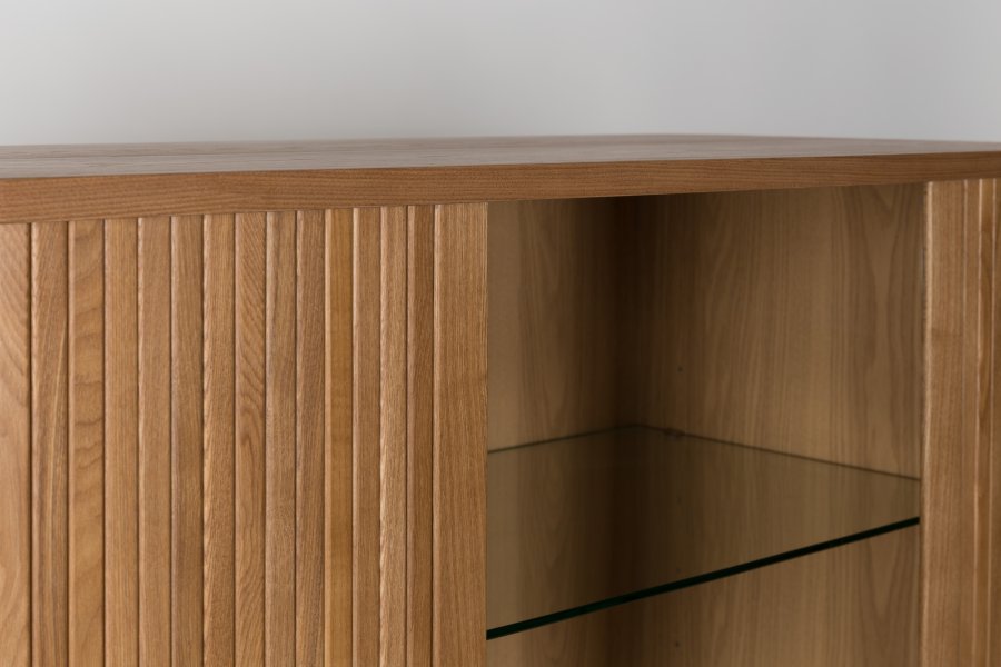 ZUIVER Barbier skab, m. 2 skydelger - brun askefinér