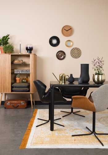 ZUIVER Barbier skab, m. 2 skydelger - brun askefinér