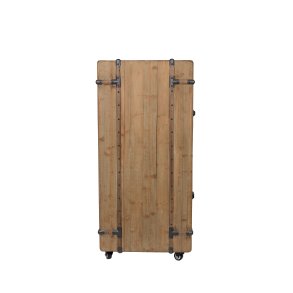 DUTCHBONE Lico vinskab, m. 1 lge, 2 skuffer, hjul og plads til glas og flasker - brun tr og jern