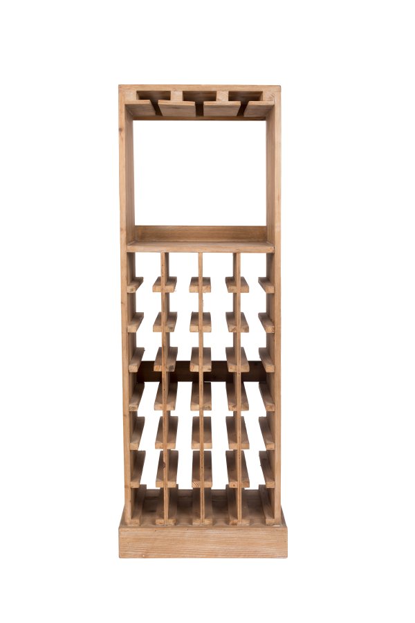 DUTCHBONE Claude vinskab, m. plads til glas og flasker - brun grantr