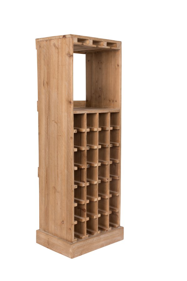 DUTCHBONE Claude vinskab, m. plads til glas og flasker - brun grantr