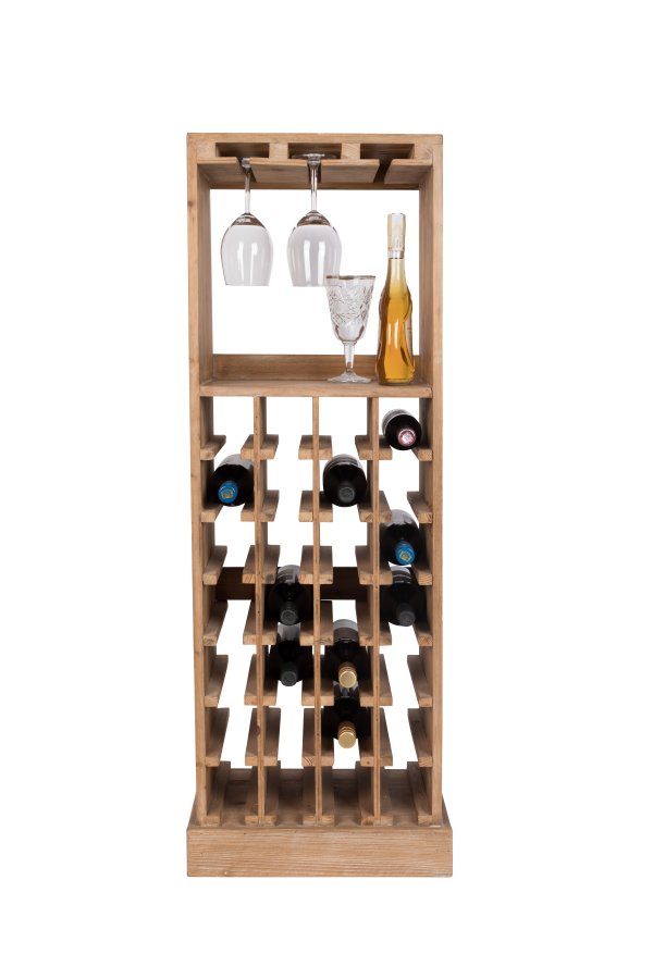 DUTCHBONE Claude vinskab, m. plads til glas og flasker - brun grantr
