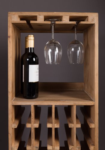 DUTCHBONE Claude vinskab, m. plads til glas og flasker - brun grantr