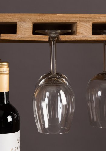 DUTCHBONE Claude vinskab, m. plads til glas og flasker - brun grantr