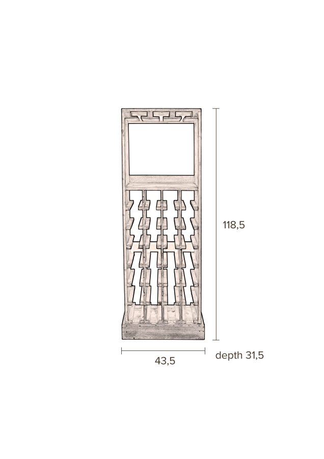 DUTCHBONE Claude vinskab, m. plads til glas og flasker - brun grantr
