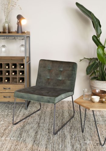 WHITE LABEL LIVING Edgar barskab, m. 2 skuffer - brun grantr og jern