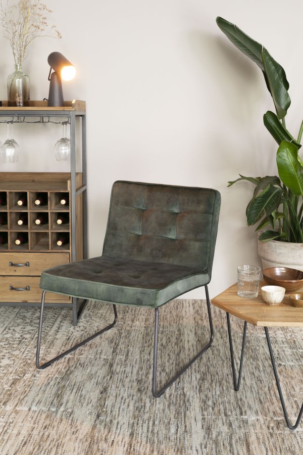 WHITE LABEL LIVING Edgar barskab, m. 2 skuffer - brun grantr og jern