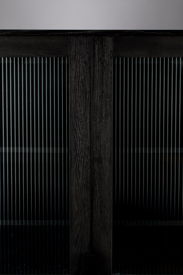 ZUIVER Travis barskab, m. 2 lger - sort MDF/egetr