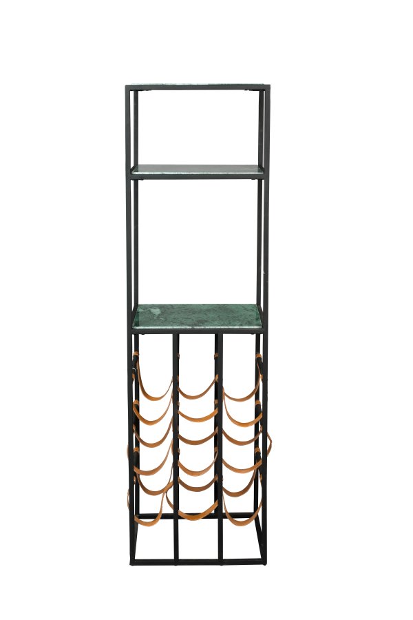DUTCHBONE Mil vinskab, m. 2 hylder - smaragdgrn marmor og sort jern