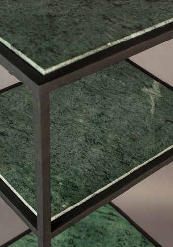 DUTCHBONE Mil vinskab, m. 2 hylder - smaragdgrn marmor og sort jern