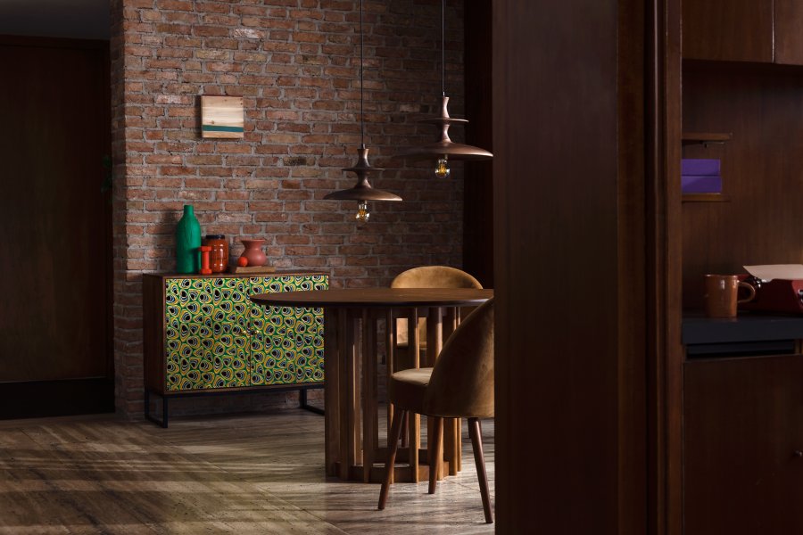 DUTCHBONE Meena sknk, m. 2 lger og 1 hylde - multifarvet og brun mangotr