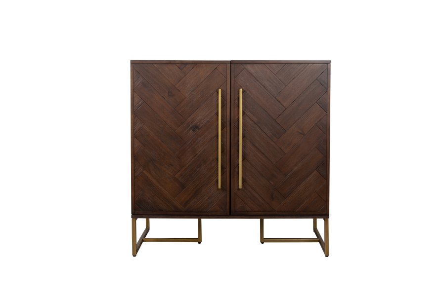 DUTCHBONE Klasse vinskab, m. 2 lger, 2 skuffer - brun sildeben MDF