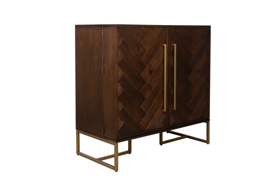 DUTCHBONE Klasse vinskab, m. 2 lger, 2 skuffer - brun sildeben MDF