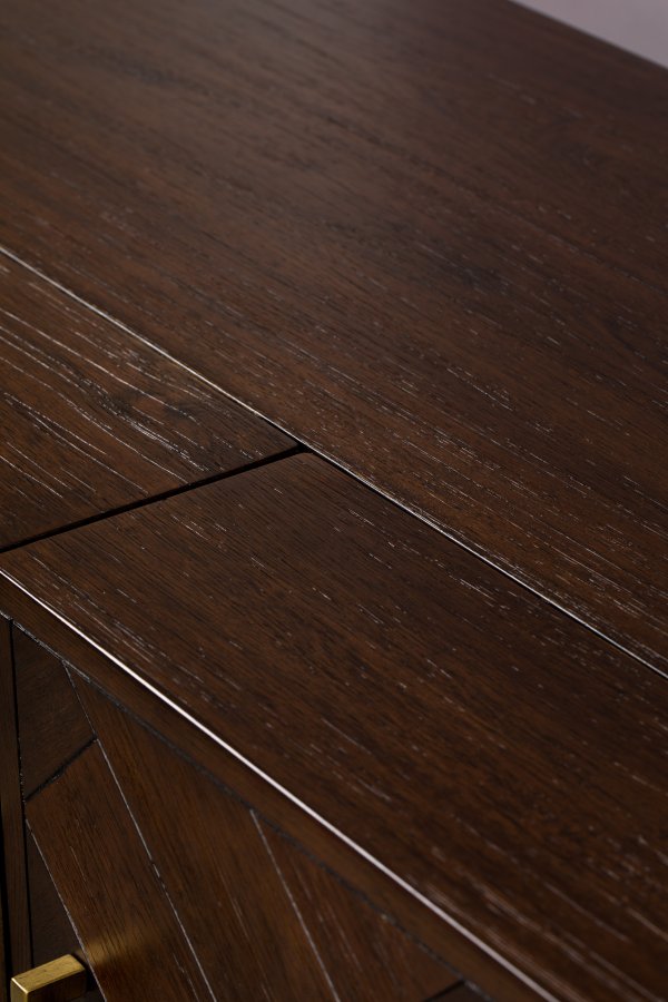 DUTCHBONE Klasse vinskab, m. 2 lger, 2 skuffer - brun sildeben MDF