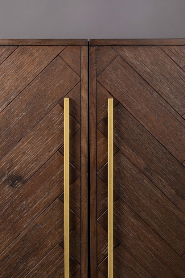 DUTCHBONE Klasse vinskab, m. 2 lger, 2 skuffer - brun sildeben MDF