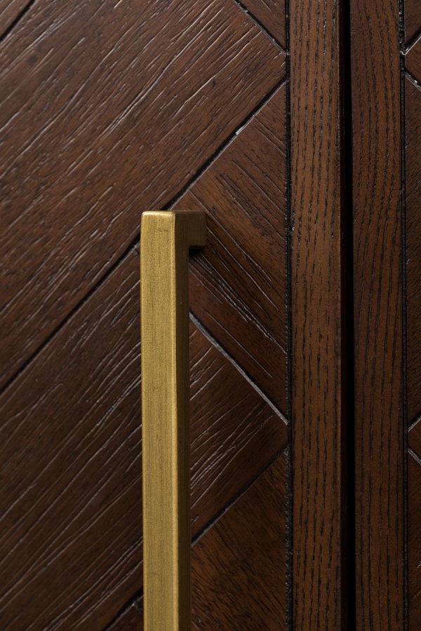 DUTCHBONE Klasse vinskab, m. 2 lger, 2 skuffer - brun sildeben MDF