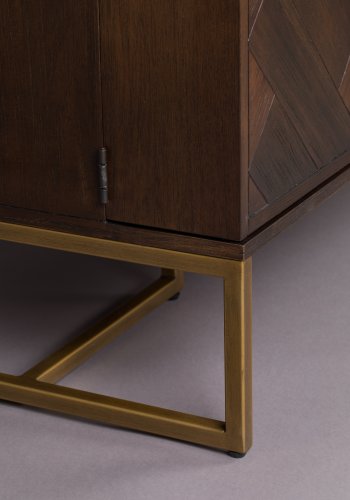 DUTCHBONE Klasse vinskab, m. 2 lger, 2 skuffer - brun sildeben MDF