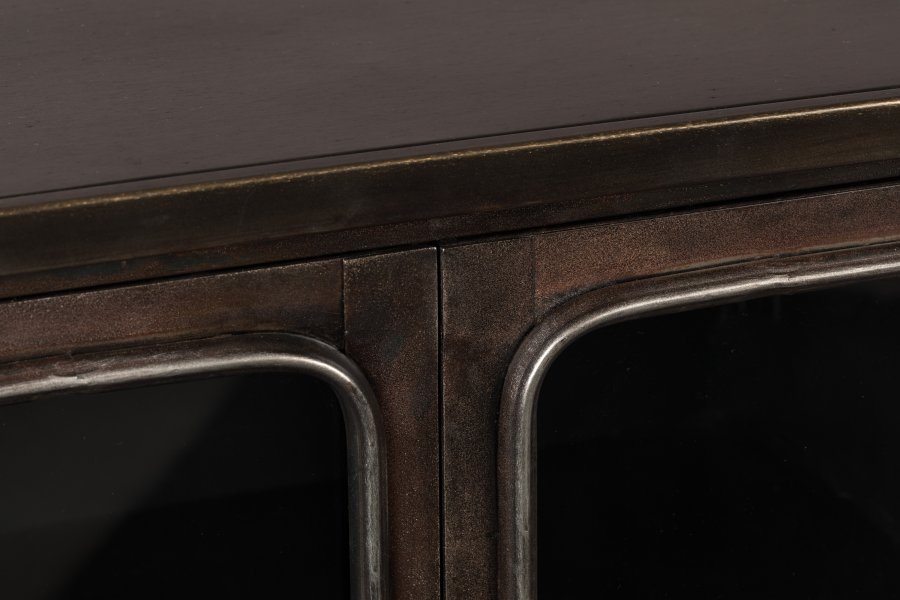 DUTCHBONE Denza vitrineskab, m. 2 glaslger og 2 hylder - sort strygejern