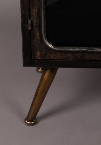 DUTCHBONE Denza vitrineskab, m. 2 glaslger og 2 hylder - sort strygejern