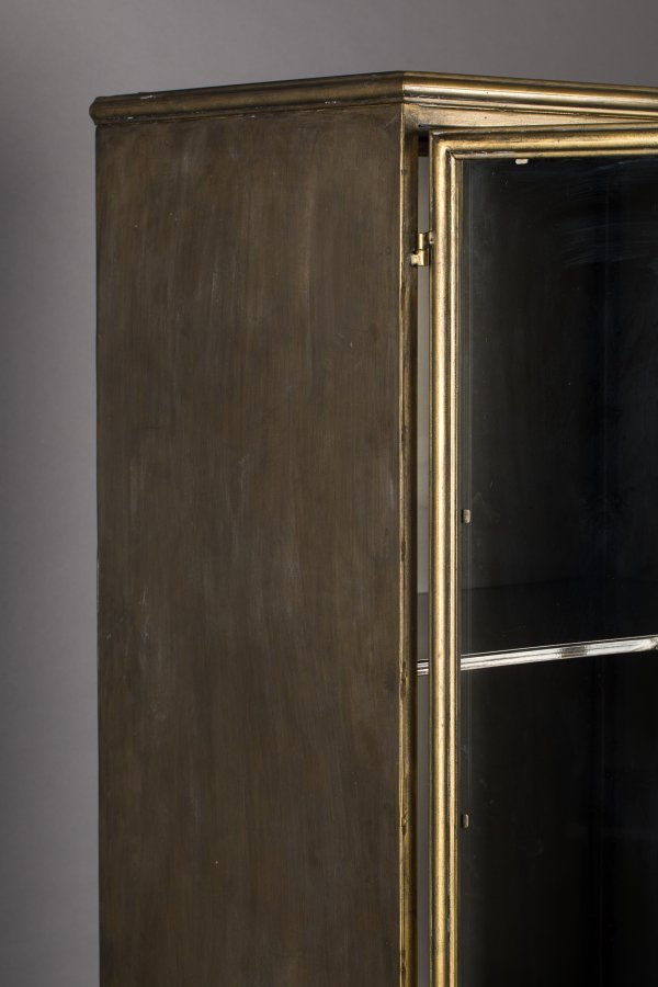 DUTCHBONE Gertlush vitrineskab, m. 2 glaslger og hylder - guld strygejern