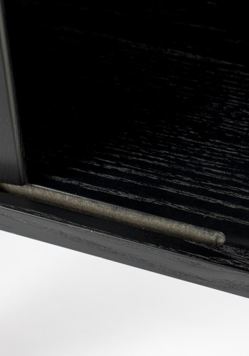 ZUIVER Barbier skab, m. 2 skydelger - sort egefinér og gummitr