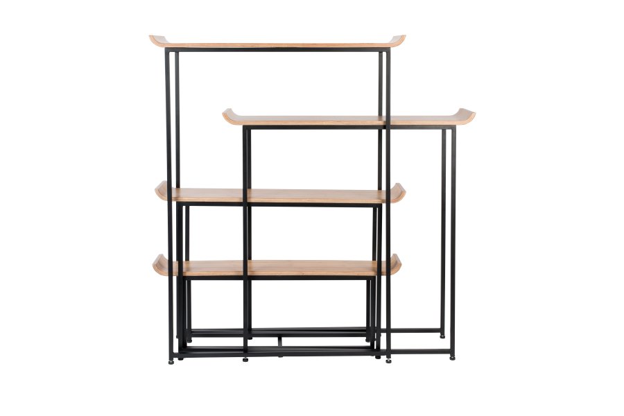 ZUIVER Flodka reol - krydsfinér og sort jern