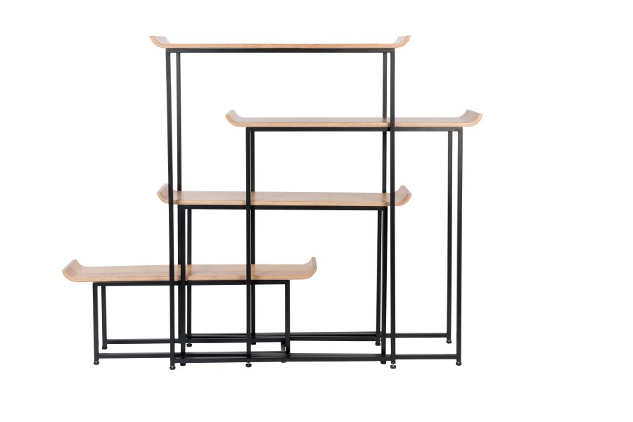 ZUIVER Flodka reol - krydsfinér og sort jern