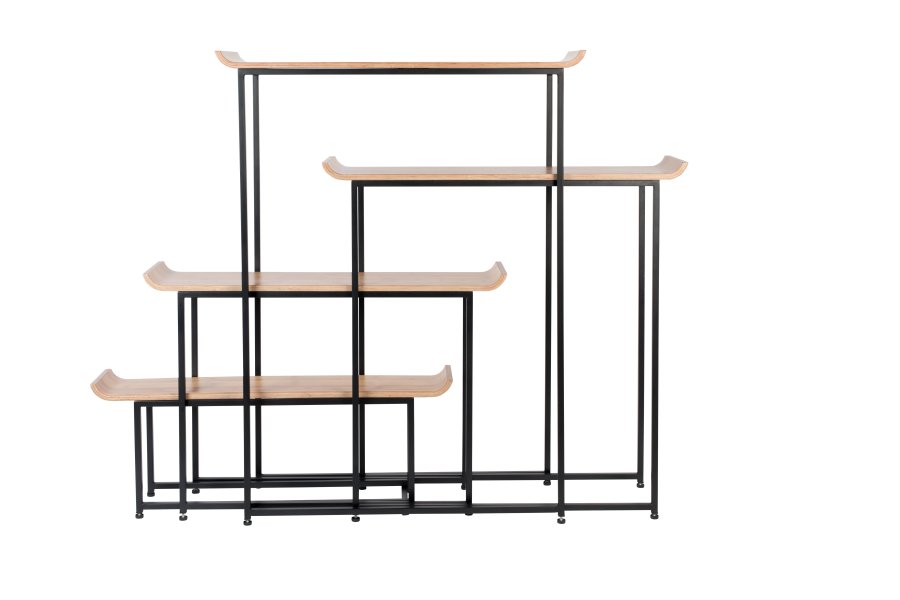 ZUIVER Flodka reol - krydsfinér og sort jern