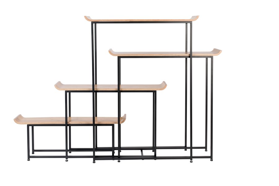 ZUIVER Flodka reol - krydsfinér og sort jern