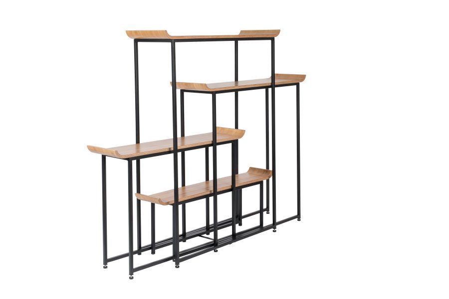 ZUIVER Flodka reol - krydsfinér og sort jern