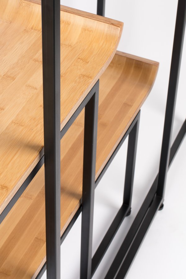 ZUIVER Flodka reol - krydsfinér og sort jern