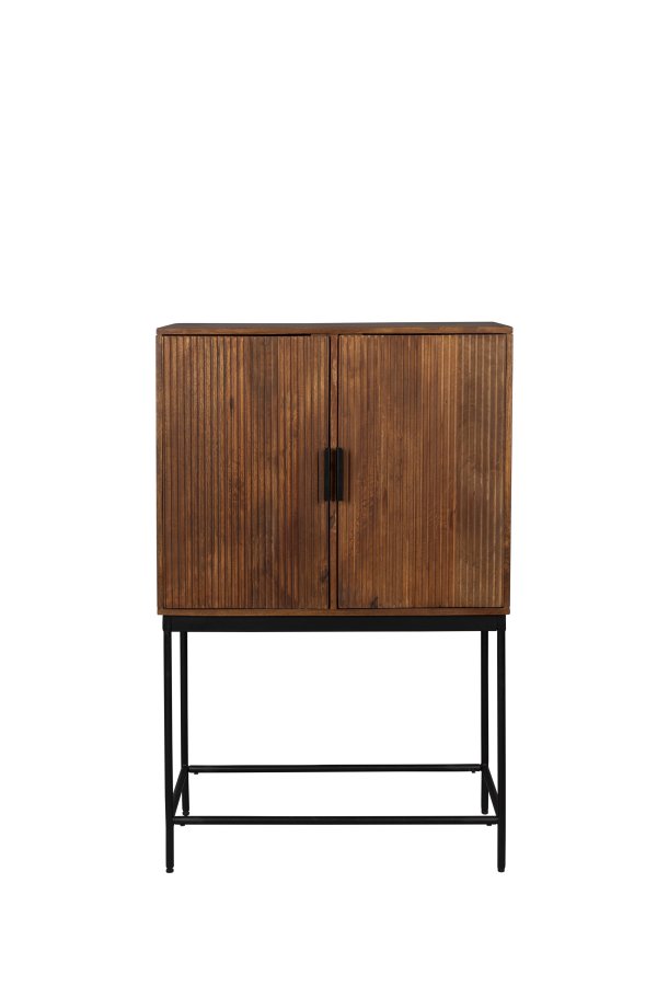 DUTCHBONE Saroo skab, m. 2 lger og 1 hylde - brun mangotr og stl