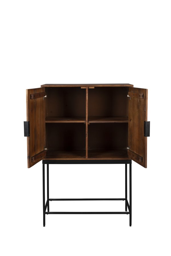 DUTCHBONE Saroo skab, m. 2 lger og 1 hylde - brun mangotr og stl