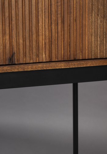 DUTCHBONE Saroo skab, m. 2 lger og 1 hylde - brun mangotr og stl