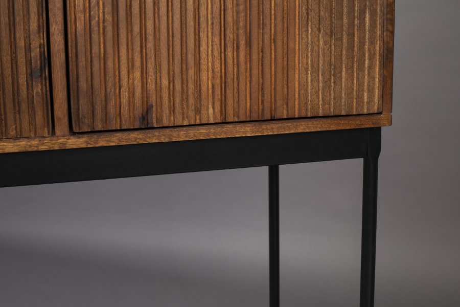 DUTCHBONE Saroo skab, m. 2 lger og 1 hylde - brun mangotr og stl