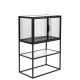 DUTCHBONE Boli skab S, m. 2 lger og hylder - glas og sort strygejern