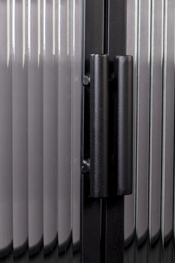 DUTCHBONE Boli skab S, m. 2 lger og hylder - glas og sort strygejern