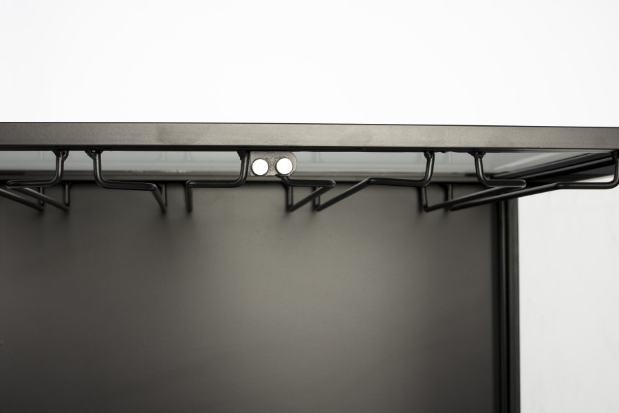 WHITE LABEL LIVING Rob vinskab, m. 2 lger - glas og sort jern