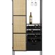WHITE LABEL LIVING Guuji Hj vinskab, m. 1 lge og hylder - rattan og sort jern
