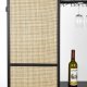 WHITE LABEL LIVING Guuji Hj vinskab, m. 1 lge og hylder - rattan og sort jern